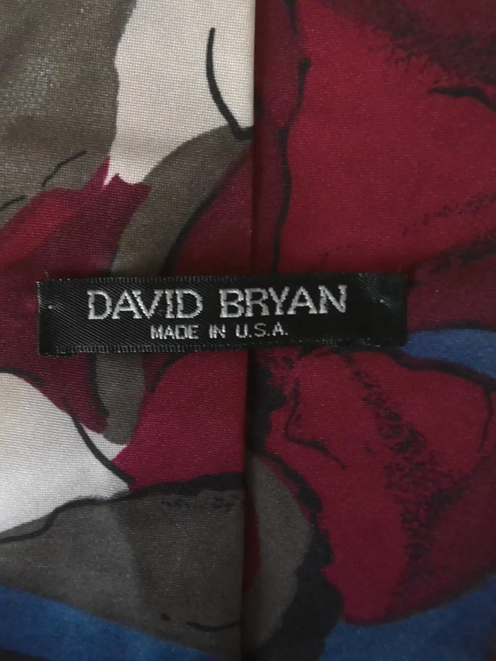 VTG David Bryan Watercolor Floral Neck Tie Retro Streetwear Rock & Roll Short